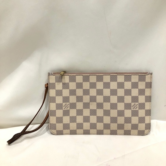 Louis Vuitton Azur Neverfull Pochette Sku#84716 (gently used, inside dirty) - Picture 1 of 12